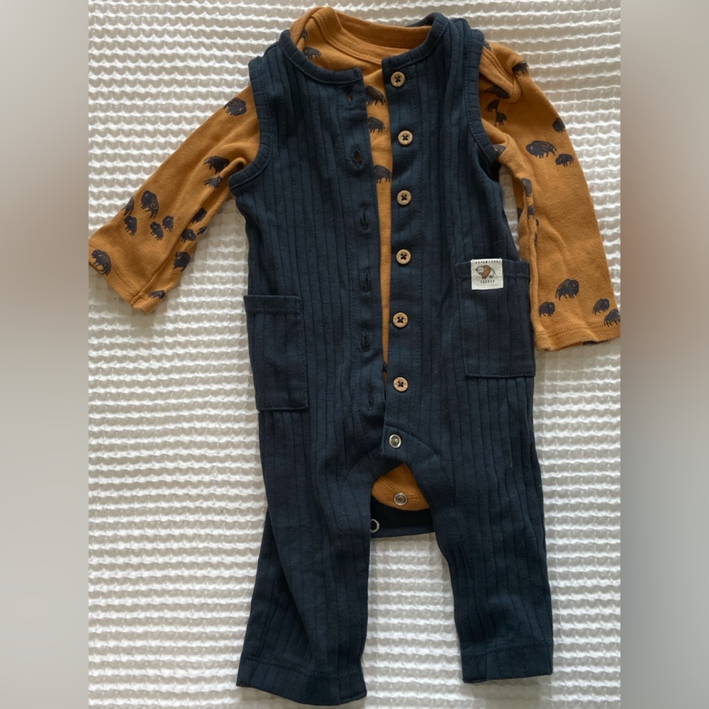 Buffalo theme baby outfit